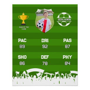 Póster Presente de Futebol Personalizado Para Crianças, C
