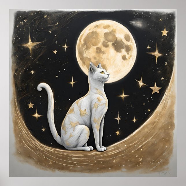 Poster Presente De Gato Celestial Para Pás De Gato (Frente)