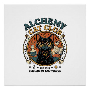 Póster Presente de Gato de Alquimia Amante de Gatos - Clu