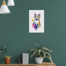 presente de gato engraçado wallarg da watercolor c