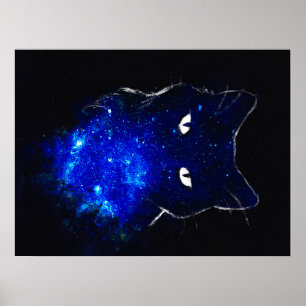 Poster Presente de Gato Preto de Gato de Gato de Gato Fre