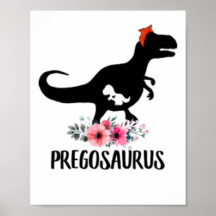 Poster Presente de Gravidez Engraçado Pregosaurus