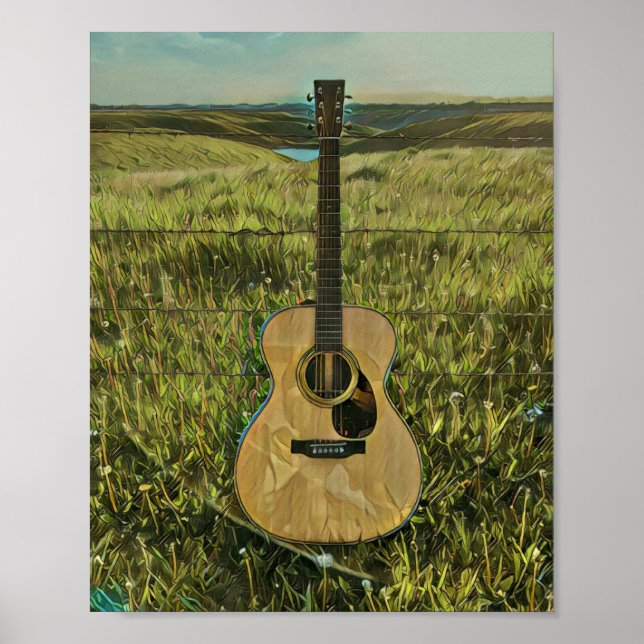 Poster Presente de guitarrista acústico (Frente)