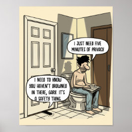 Poster Presente de Humor de Banheiro do Pai de Gato Engra