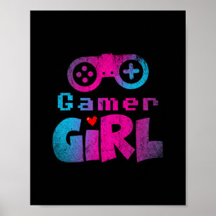 Poster Presente de Jogadora de Video Game Nerd E Sport Ga