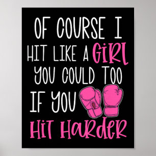 Poster Presente de Kickboxing Feminino Claro que Acerto c