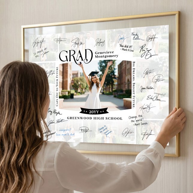 Poster Presente de Lembrança com Foto de Convidado de For (Graduation Guest Signing Grad Photo Keepsake Gift Poster)