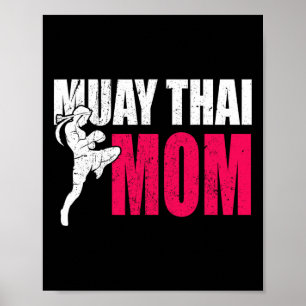 Poster Presente de Mãe de Muay Thai para Mulheres Boxe Ki