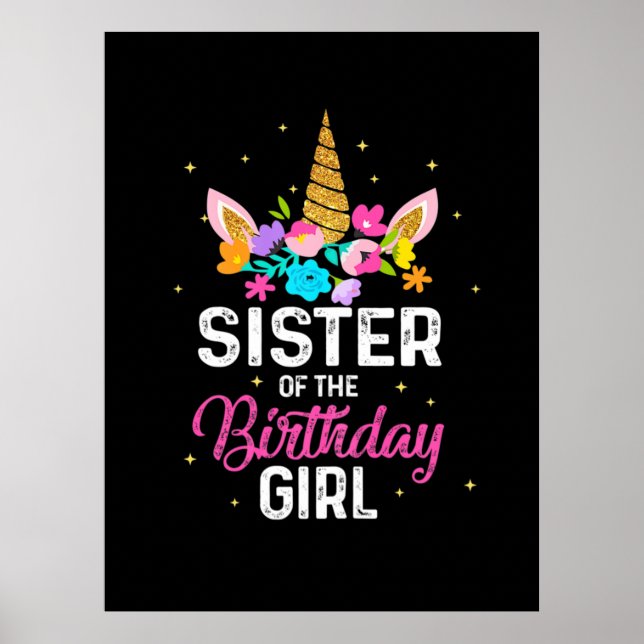 Poster Presente de Mãe | Irmã da Garota do Aniversário (Frente)