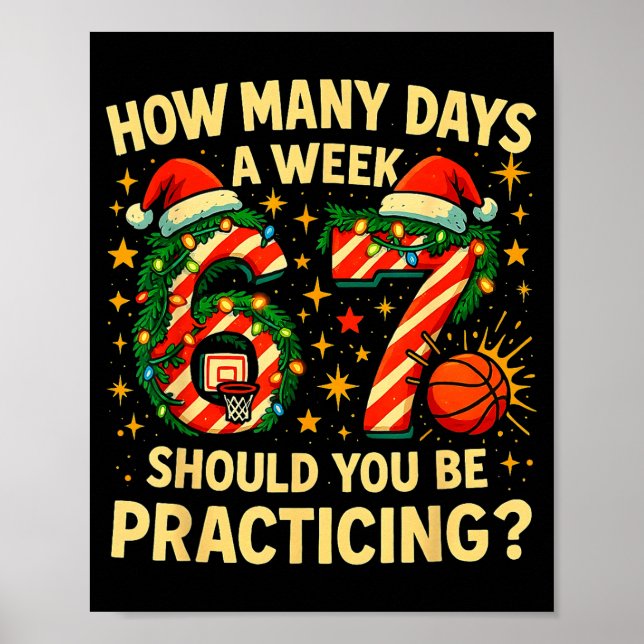 Poster Presente de meme engraçado de natal de basquete 67 (Frente)
