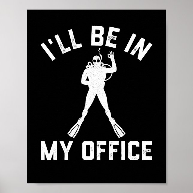 Poster Presente de mergulho Scuba para Homens Engraçado S (Frente)