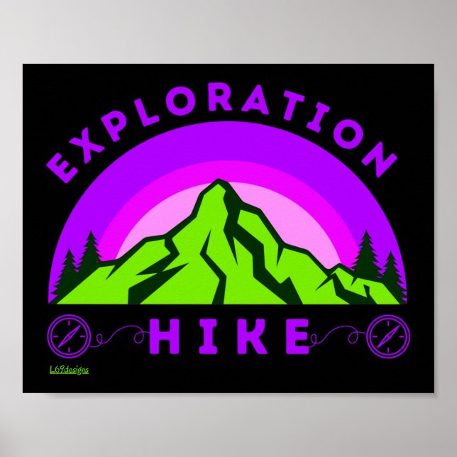Poster PRESENTE DE montanhista HIKE EXPLORATIVO (Frente)