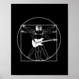 Poster Presente de músico de guitarra Da Vinci Drake