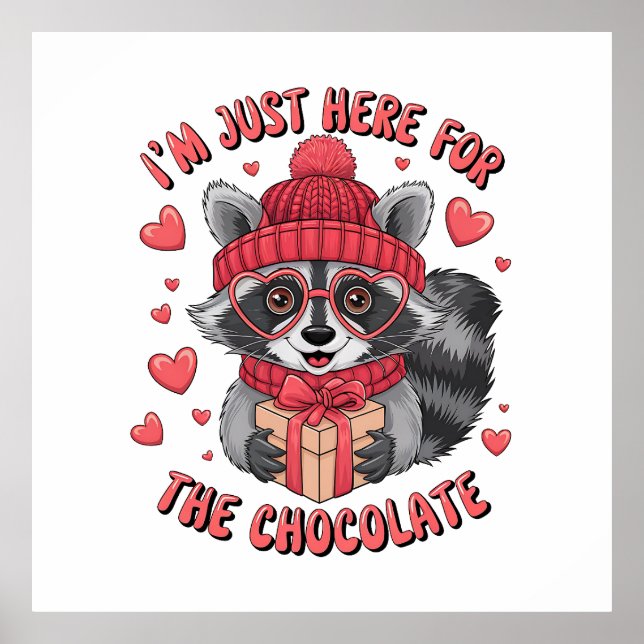 Poster Presente de namorados | Estou Aqui Para O Chocolat (Frente)