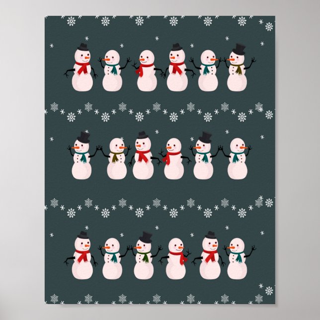 Poster Presente de Natal | Bonito Neve Através Da Neve (Frente)