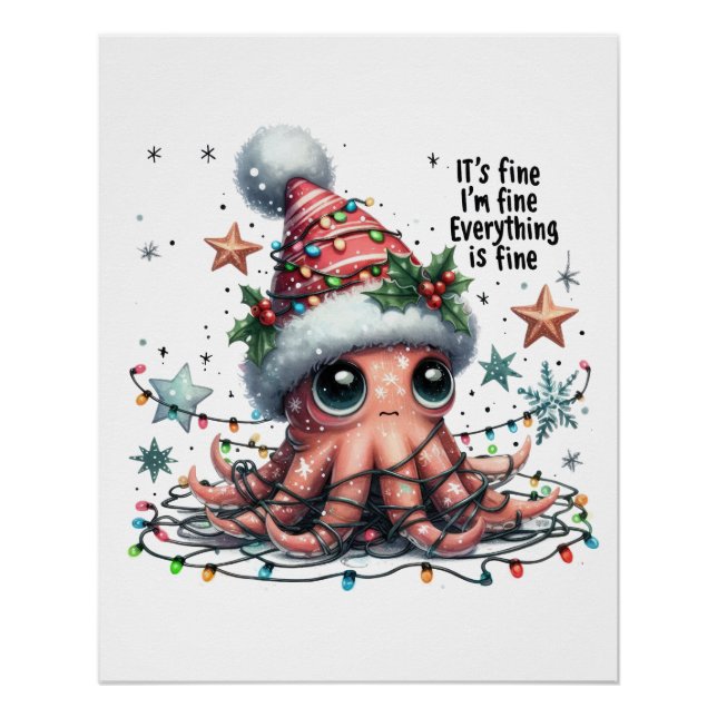 Póster Presente de Natal Está Tudo Bem Estou Bem (Frente)