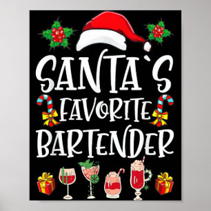 Poster Presente de Natal para Barman O Barman Favorito do