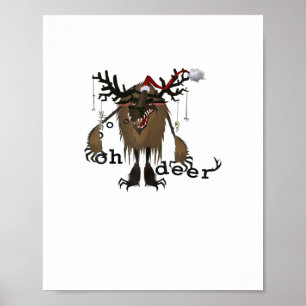 Poster Presente de Natal para Jogador com Rena de Desenho