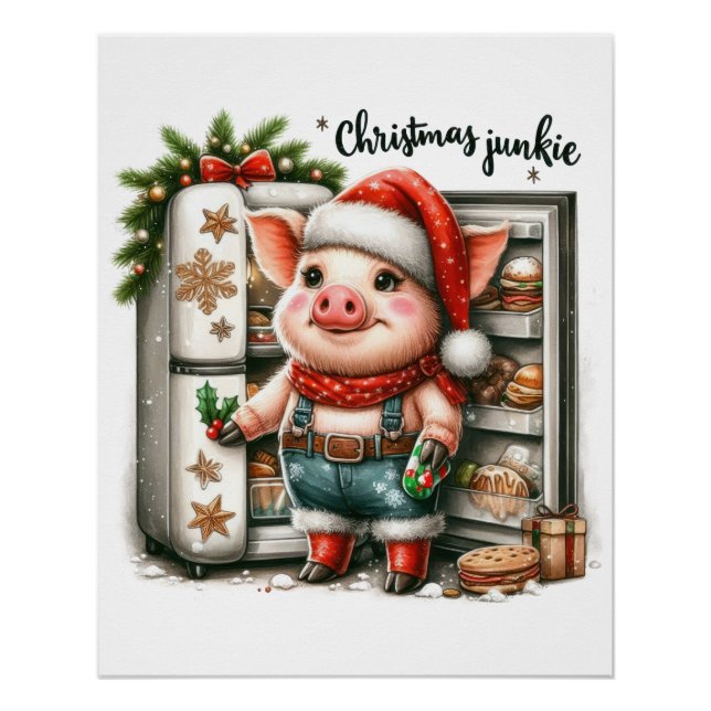 Póster Presente de Natal Viciado em Natal (Frente)