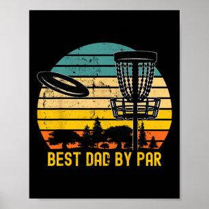 Poster Presente de Pai de Disc Golf Vintage - Melhor Pai 