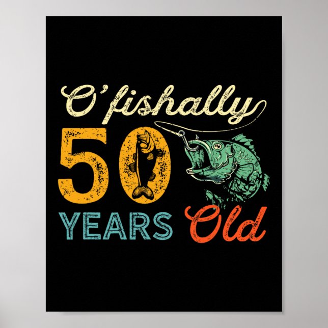 Poster Presente de Pesca 50 Anos Presente de 50º Aniversá (Frente)