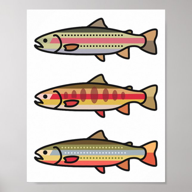 Poster Presente de pesca de truta dourada arco-íris para  (Frente)
