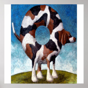 Poster Presente de Pintura de Bagel-Beagle