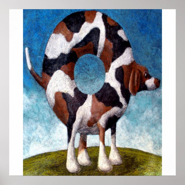 Poster Presente de pintura de Bagel-Beagle (Frente)