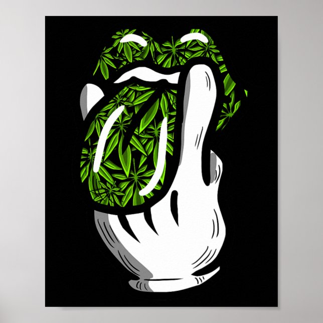 Poster Presente de Pote de Padrões de Folha de Fumos Lick (Frente)