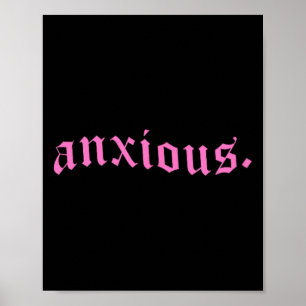 Poster Presente de Saúde Mental Rosa Pastel Gótico Ansios