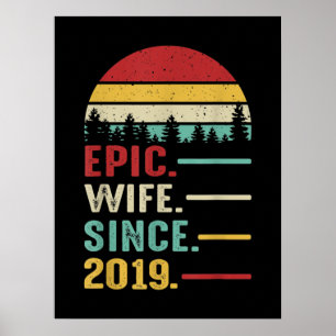 Poster Presente de segundo de aniversário para sua espos