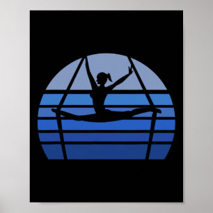 Poster Presente de Silhueta de Yoga Aéreo Retro para Aman
