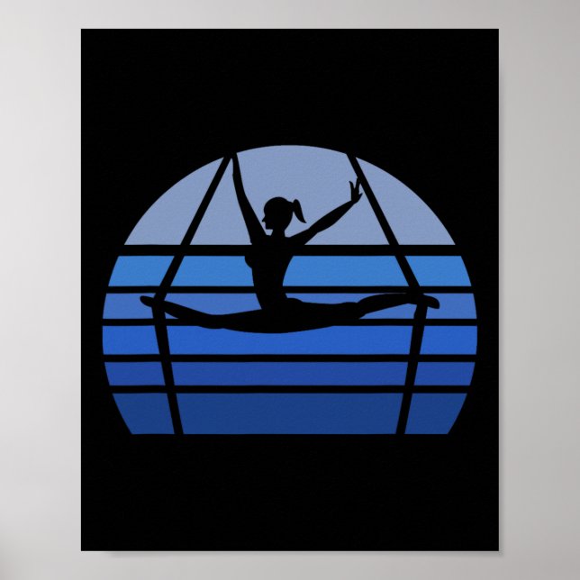 Poster Presente de Silhueta de Yoga Aéreo Retro para Aman (Frente)