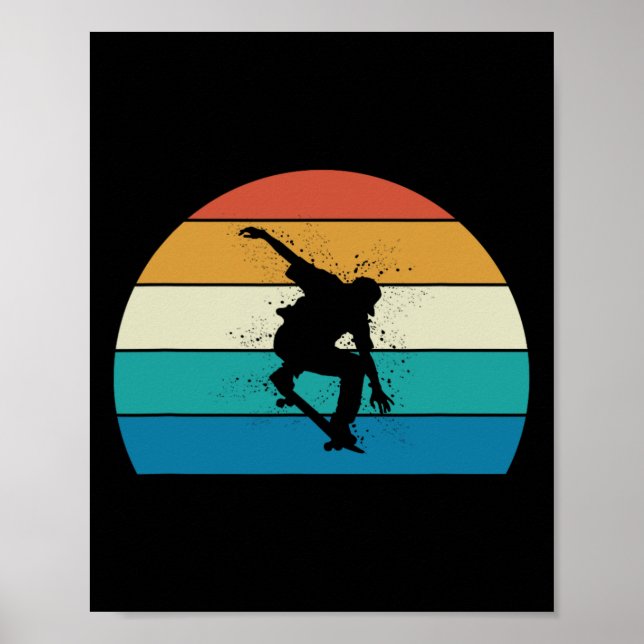 Poster Presente de Skate - Skatista Vintage  (Frente)