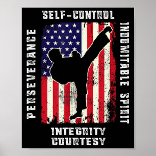 Poster Presente de Taekwondo da Bandeira Americana Legal