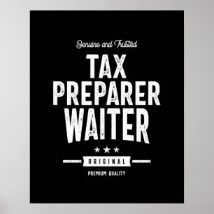 Poster Presente de Título de Cargo do Waiter do Preparado