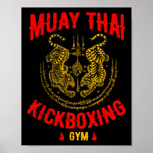 Poster Presente de treinamento em Kickboxe Gym Mma Tiger 
