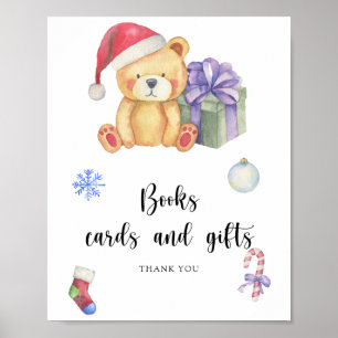 Poster Presente de urso e de Natal - cartões de livros e 