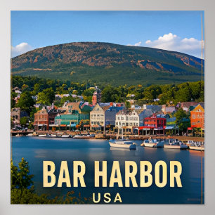 Poster Presente de viagem Bar Harbor Maine Acadia