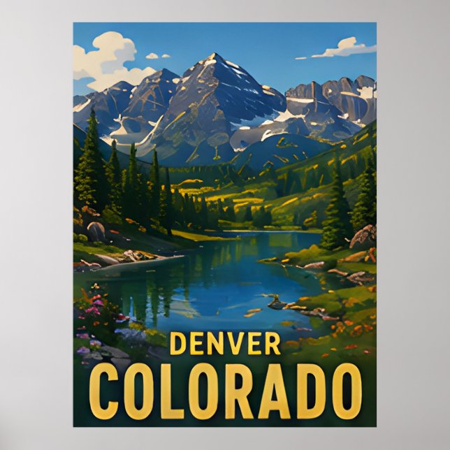 Poster Presente de Viagem Denver Colorado (Frente)