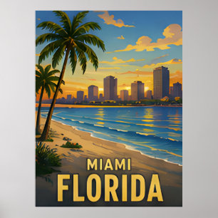 Poster Presente de Viagem Miami Flórida