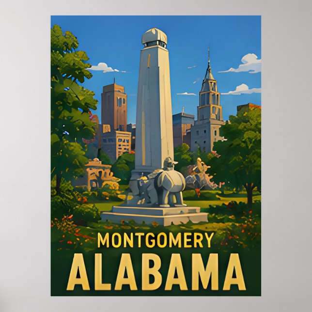 Poster Presente de Viagem Montgomery Alabama (Frente)