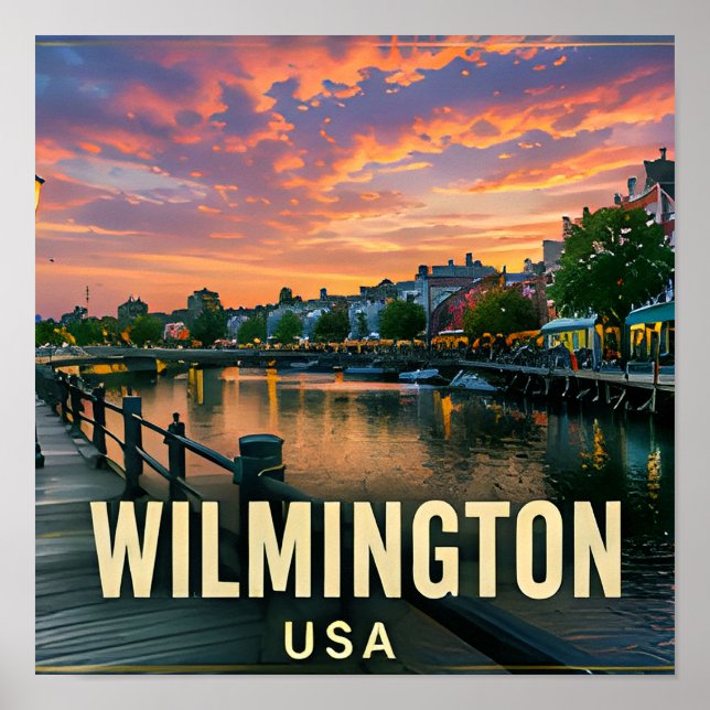 Poster Presente de Viagem Wilmington North Carolina River (Frente)