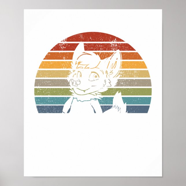 Poster Presente De Vintage Retro Furry Fibras Fandom Furp (Frente)