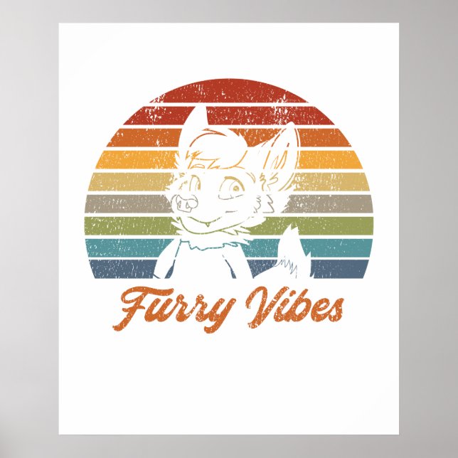 Poster Presente De Vintage Retro Furry Fibras Fandom Furp (Frente)