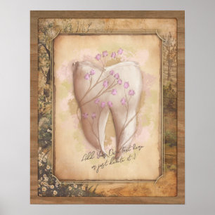 Poster Presente dentário elegante Vintage