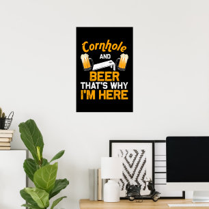Poster Presente Divertido de Cornhole para Homens Jogador
