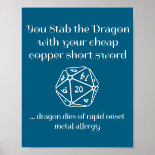 Poster Presente Divertido de Dnd para Jogos de Interpreta