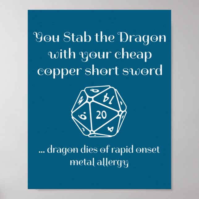 Poster Presente Divertido de Dnd para Jogos de Interpreta (Frente)