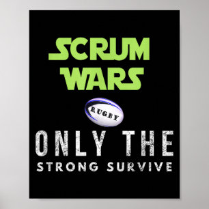Poster Presente Divertido Scrum Wars Rugby , Adultos E Cr